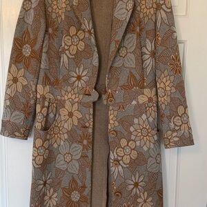 Vintage lightweight metallic coat mid length